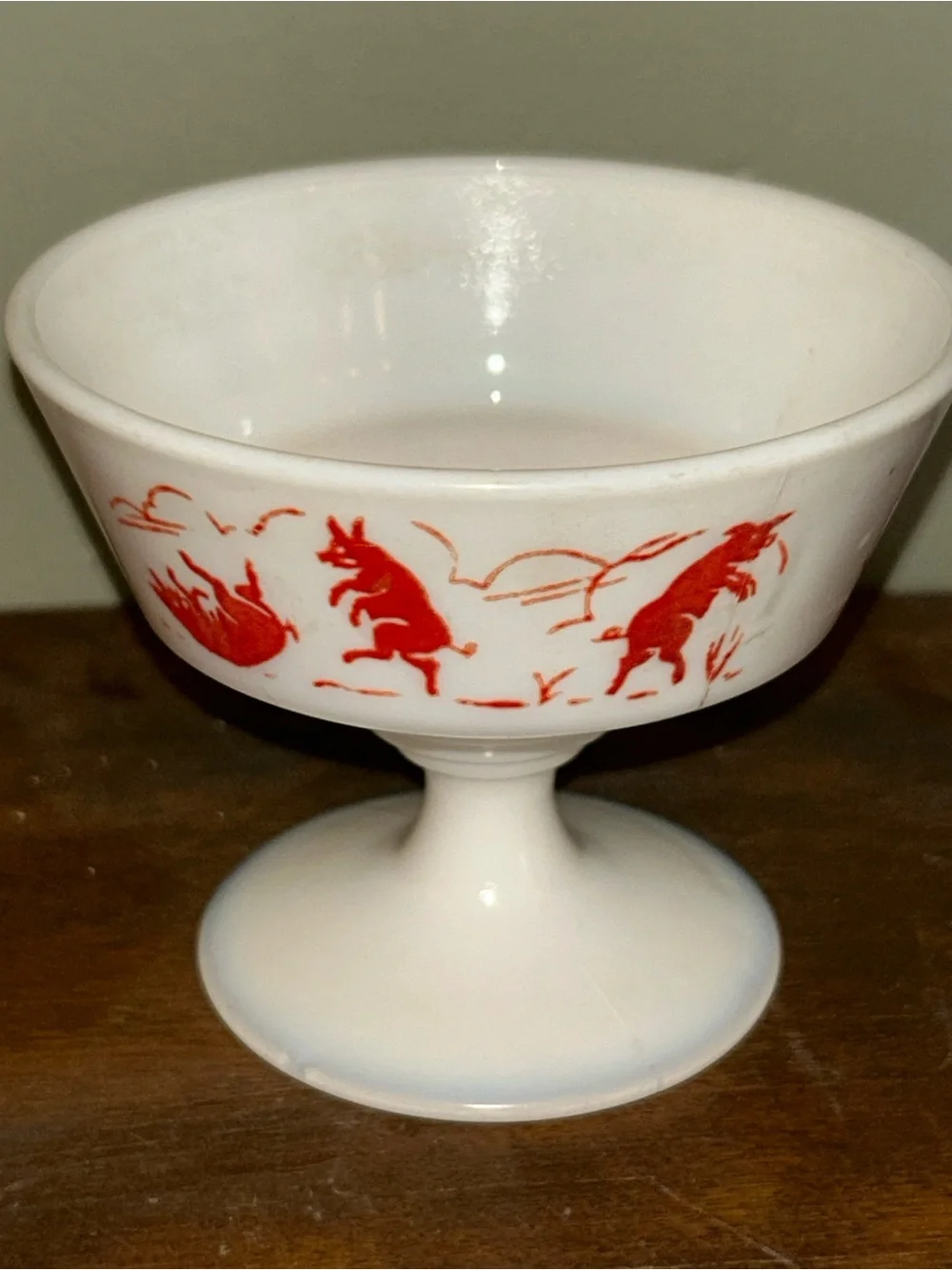 Vintage Hazleton Atlas sherbet cup of Dancing pigs see description!